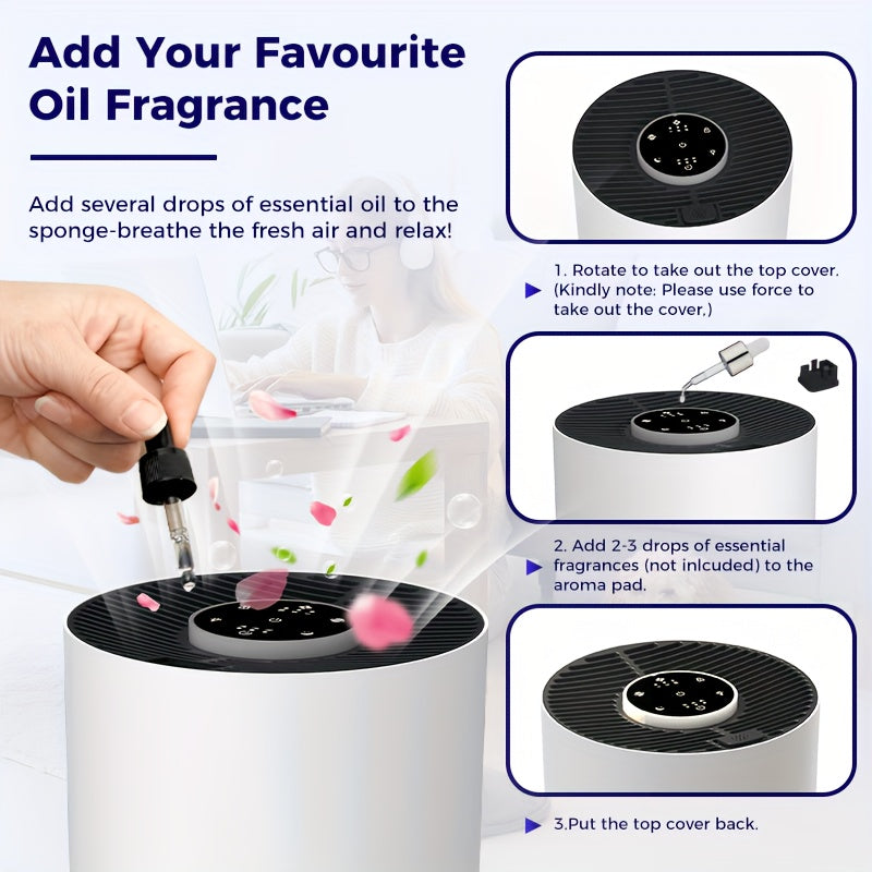 Bedroom Air Purifier with H13 HEPA 3-in-1 Filtration and Sleep Mode for Home Air Care, Dust, Pollen, Pet Dander and Odor Filtration, Single or Two Unit Options