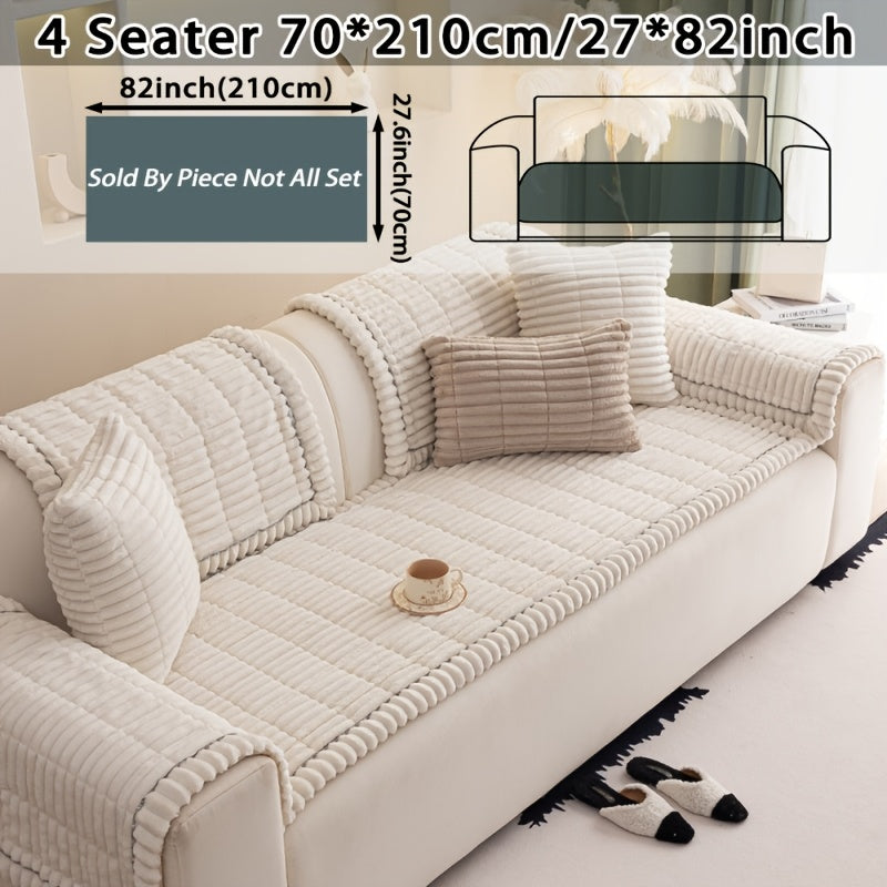 1pc Bohemian Style Sofa Cover, Plush Thick Warm Sofa Cover with Ruffled Edges, a Pet'S Favorite, Home Protection And Decoration Cover