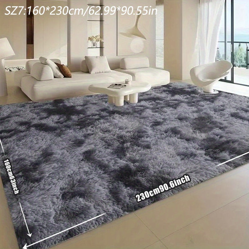A Luxurious Square Tie-Dye Rug Made from Upgraded Soft Plush Fabric, Available in Various Colors. It Features a Non-Slip Backing, Is Absorbent And Durable, And Can Be Machine Washed, Making It Perfect for Living Rooms, Offices, Bedrooms, Home Decor