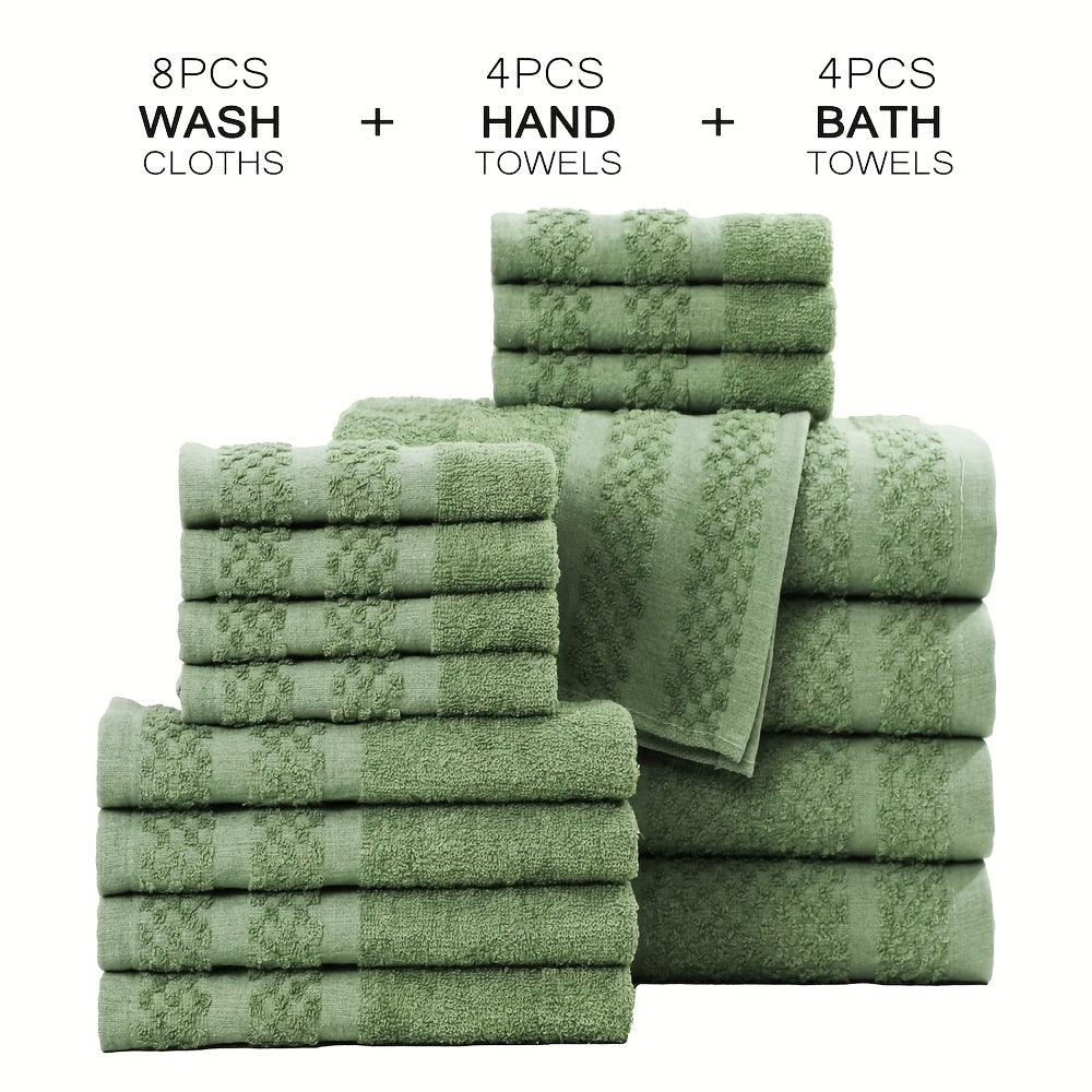 32pcs/16pcs/10pcs Bath Towel Set, 4pcs Bath Towels&2pcs Hand Towels&4pcs Washcloths, Solid Color, Cotton Towel, Absorbent, Quick-drying, Soft And Comfortable, Bathroom Supplies, Towels for Bathroom, Shower And Hotel