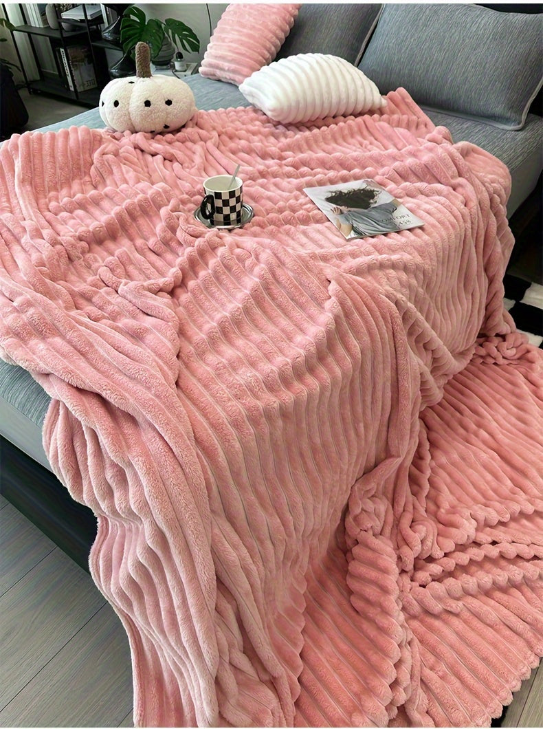 Ultra-Soft Thick Fleece Blanket | Multi-Color, 3D Faux Rabbit Fur, Double-Sided, Ideal for All Seasons, Home, Office, Travel, Camping, Gift for All Occasions