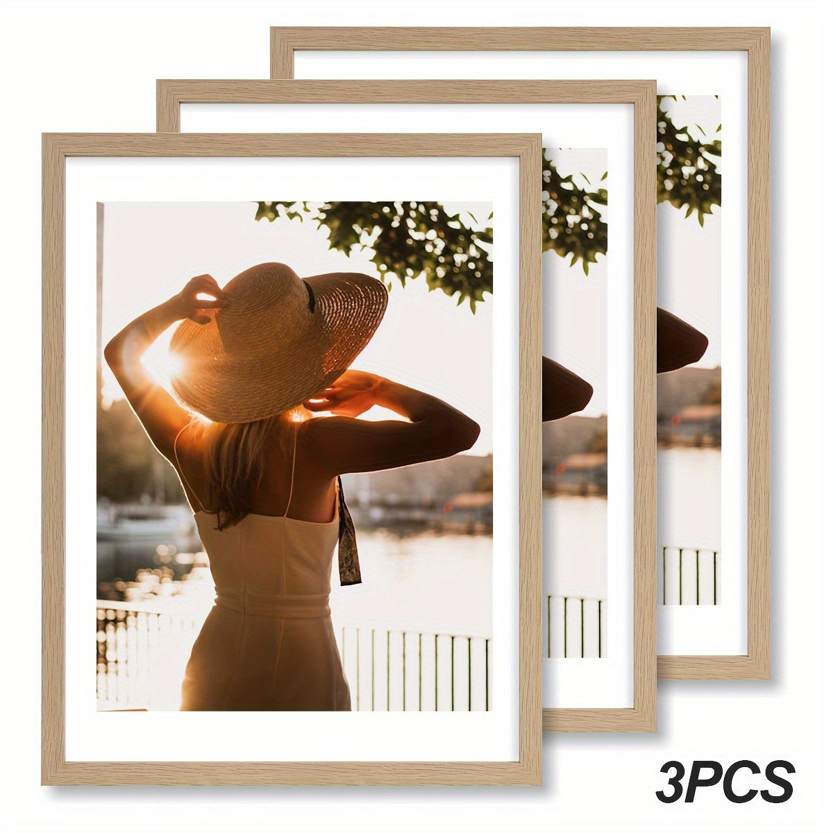 3pcs Classic Style 12x16in Vertical Oblong Poster Frames, Manufactured Wood Wall Decor for Bedroom and Office, Horizontal & Vertical Hanging, No Electricity Needed, Cute Room Decor, Multi-color, Photo Frames, Without Photo Paper