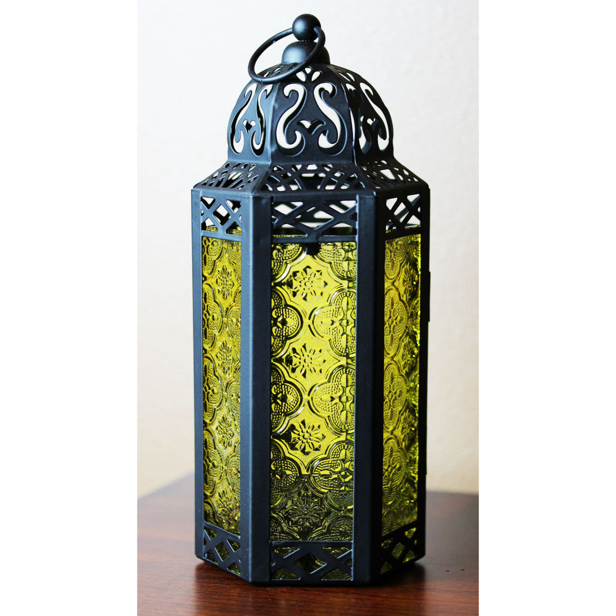 Decorative Moroccan Candle Lantern Holder, Medium, 10.5" Tall