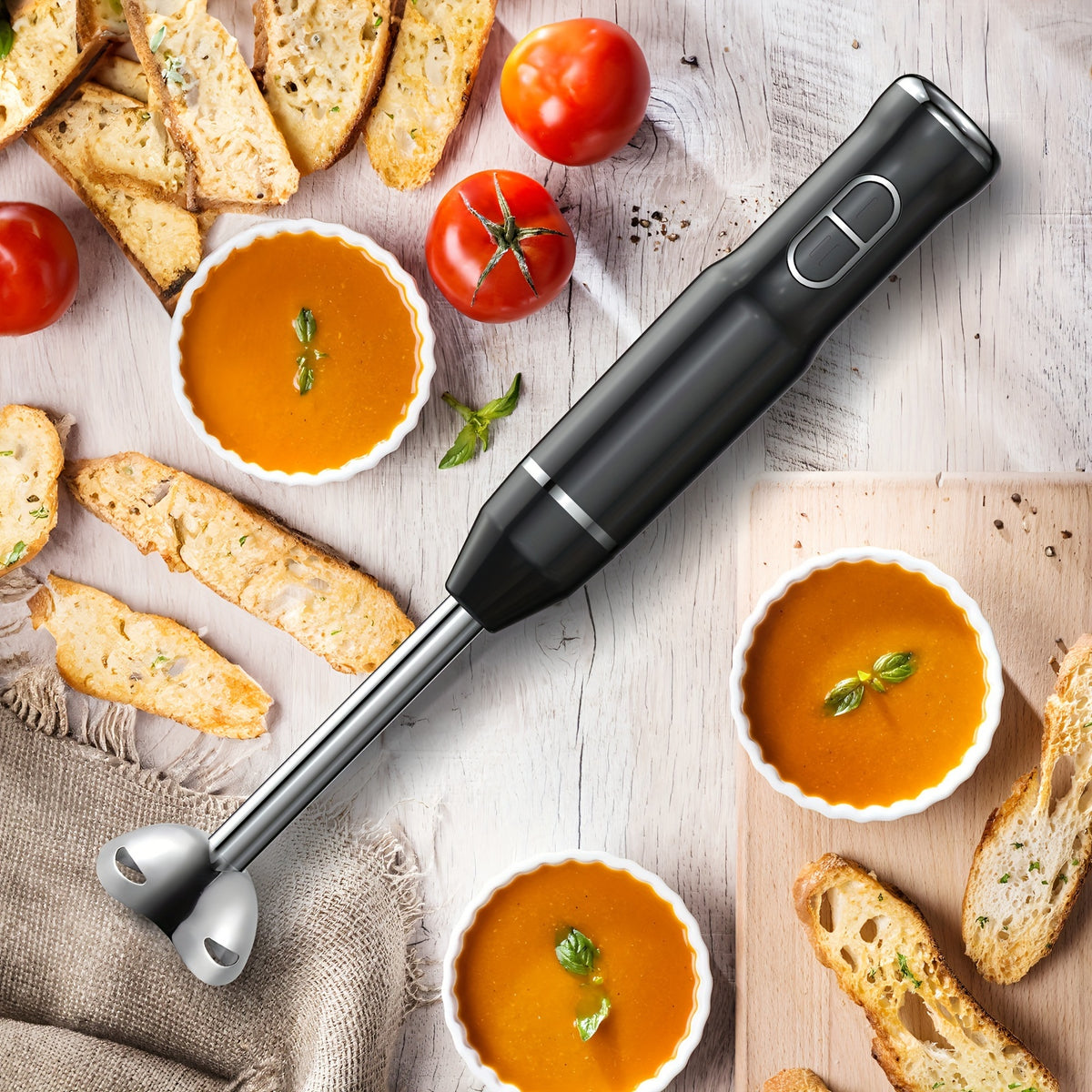 Lalayuan Electric Immersion Blender, Power Handheld Blender, 400W Portable Stick Mixer with 2 Mixing Speeds&Turbo Mode, 304 Stainless Steel Blades, Easy to Grip Speed Corded Hand Mixer, Perfect for Soup Smoothie Puree Food Fruit, with Detachable Base