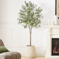 Indoor Artificial Olive Tree in 5, 6 or 7 Foot Sizes, Tall Faux Greenery for Living Room Corners, Kitchen Styling and Seasonal Home Decor