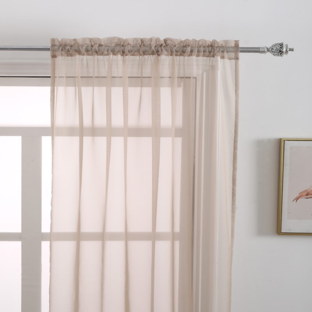 Rod Pocket Sheer Curtains, 2 Polyester Light-Filtering Window Panels in Multiple Colors and Sizes for Living Room Bedroom and Dining Room Decor