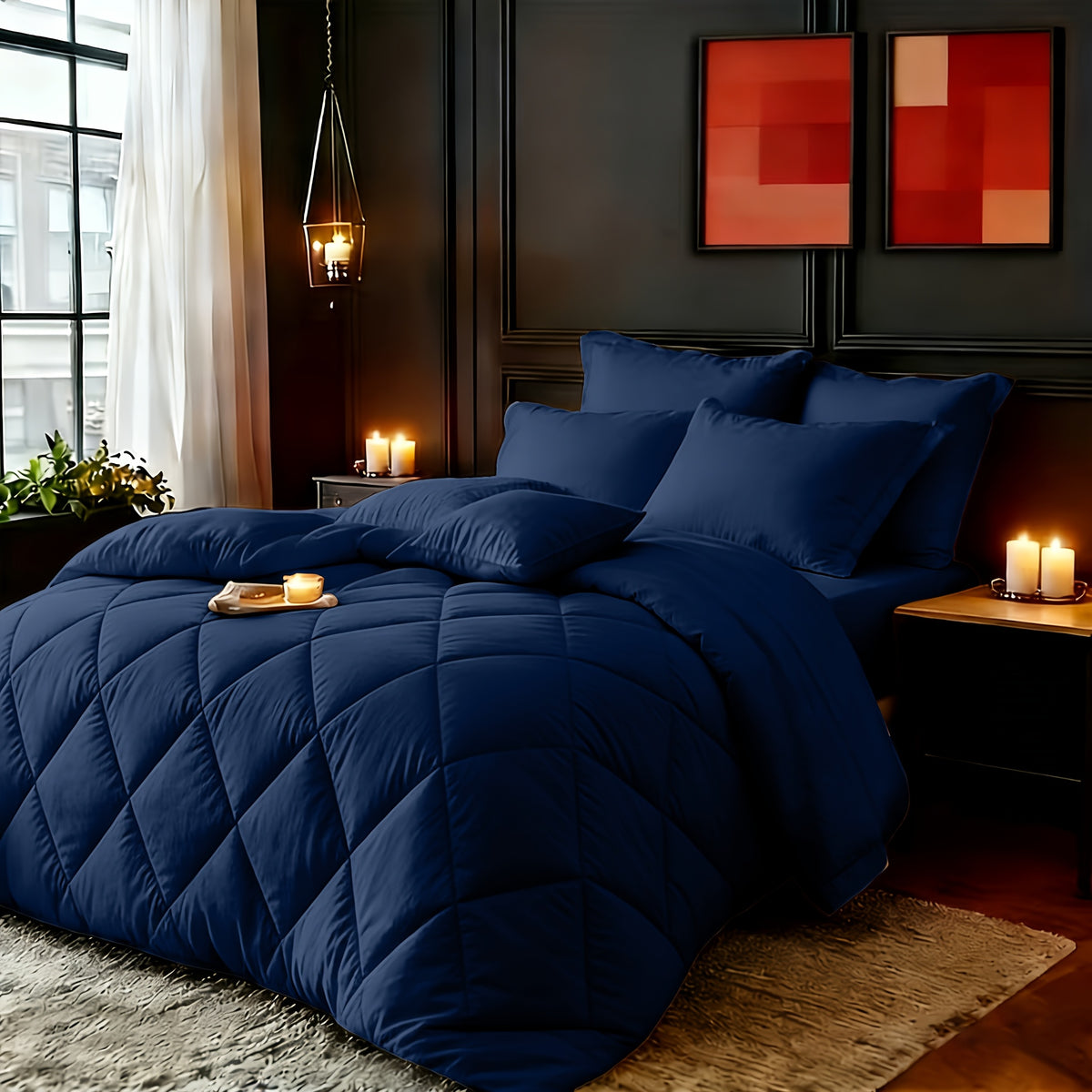 2/3pcs Red/Black Comforter Set Queen King Twin, All Season Comforter, 1Comforter, 1/2Pillowcases, Box Stitch Quilt, Hotel & School Quality Comforter, Home Bedding, Kids Room Decor, Halloween Christmas Holiday Gifts, Random Color