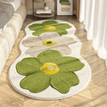 Flower Shaped Runner Rug, 55.12 x 19.68 Inch Soft Fluffy Floral Floor Mat with Non-Slip PVC Backing, Machine Washable for Bedside and Hallway