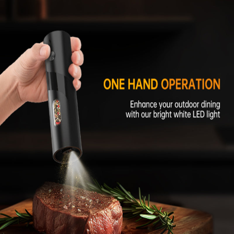[Electric Spice Grinder] 1/2pcs Salt And Pepper Seasoning Bottles Electric Grinder Kitchen Electric Spice Grinder With Grinding Inspection Light Top-Filling Large Capacity Two-Piece Set With Charging Base Electric Spice Grinder Gift Set Preferred Kitchen
