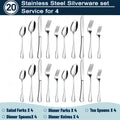 304 Stainless Steel Silverware Set with Gift Box, 20 or 60 Piece Dishwasher-Safe Flatware for Everyday Home Dining, Restaurants and Wedding Tables