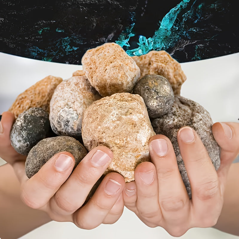 10/20pcs Natural Quartz & Agate Geode Eggs - Break-Open with Natural Mineral Formations, Crystal Specimen for Collectors, DIY Crafts & Unique Crystal Gifts (10 or 20 Geodes)