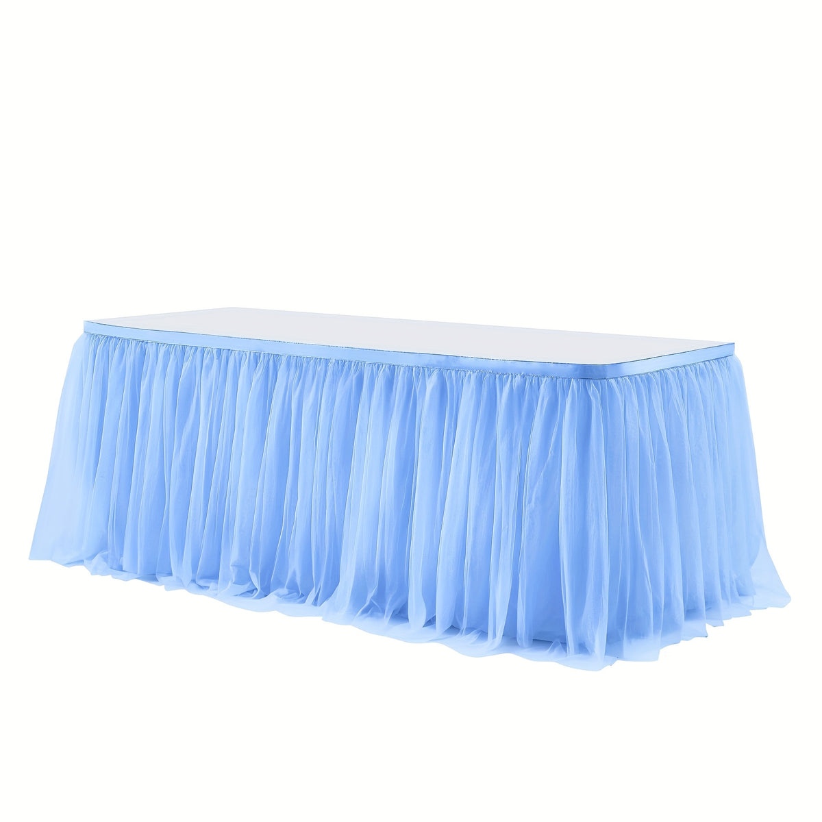 6Ft Pink Tulle Table Skirt Tablecloth, Pink Ruffle Tutu Table Skirts, for Rectangle Tables Or Round Tables Desk Skirt for Princess Birthday Party Cake Dessert Table Decorations Halloween, Christmas