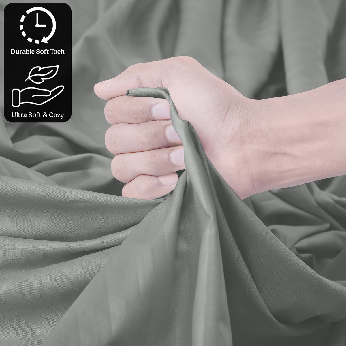 Lux Decor 4/3 Pieces Striped Bed Sheets Set - Hotel Luxury Sheets, Deep Pocket Up to 16 Inches, Extra Soft, Breathable Cooling Sheet & Pillowcases, Easy To Fit, Wrinkle Free, Fade & Stain Resistant Bedding Set