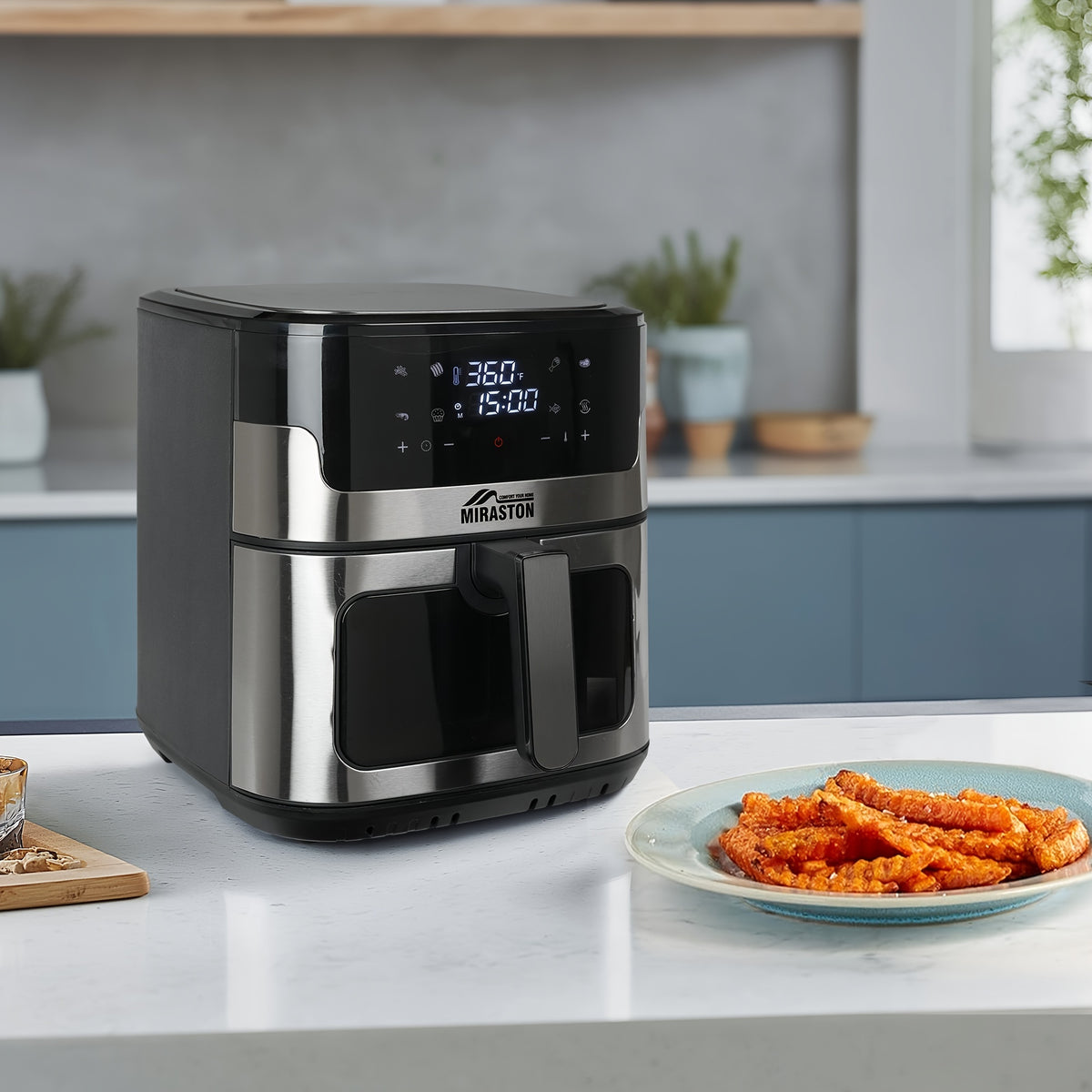 8.5QT/3.2QT Air Fryer, Upgraded Large Capacity Suitable For 5-6 People, Smart Touch Screen For Easy Operation With 8 Preset Functions, Non-stick Coating For Easy Cleaning, Kitchen Accessories, Toaster Oven, Deep Fryer, Air Fryers, Kitchen