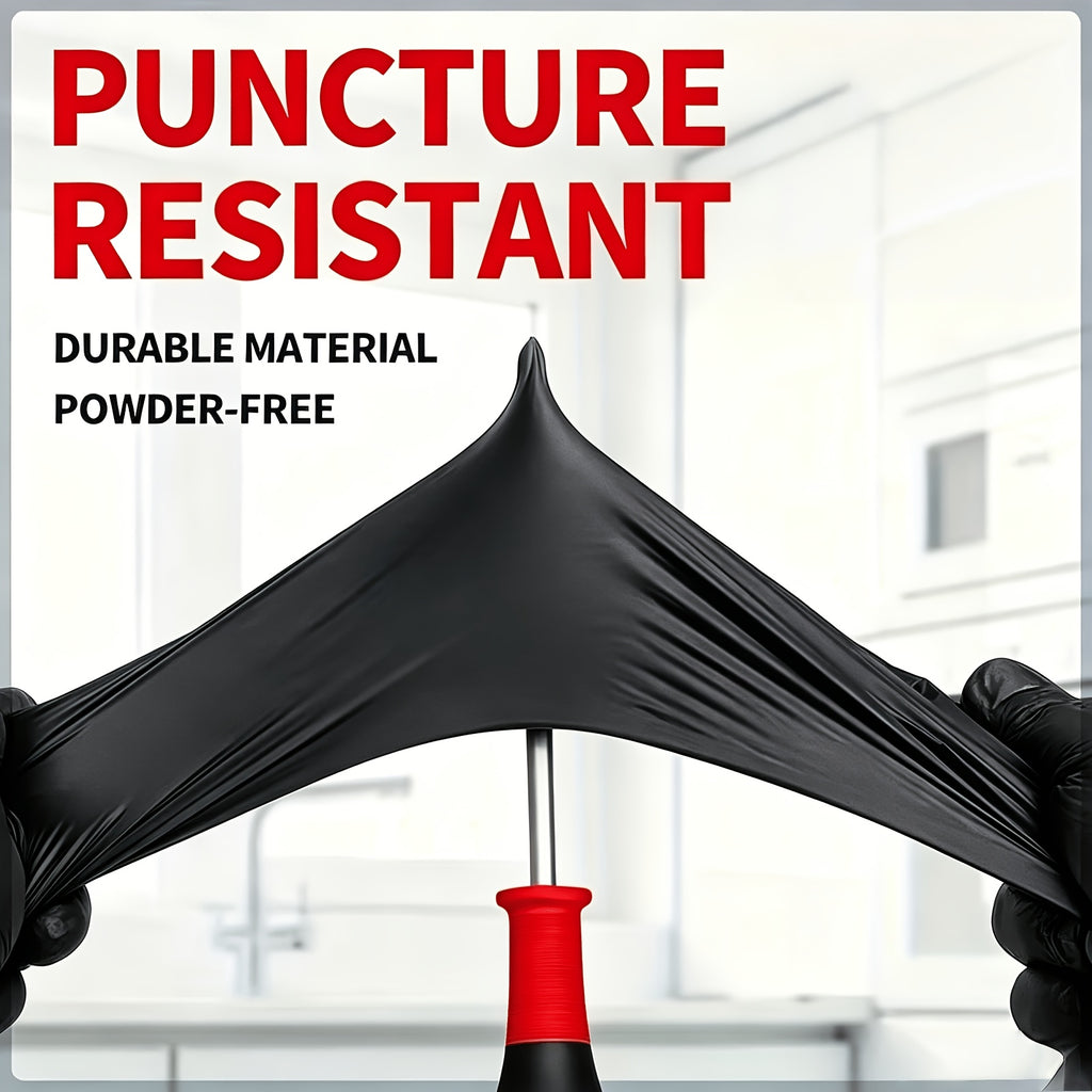 200pcs Black Nitrile Disposable Gloves - 2-box Set, And Oil-resistant, Suitable for Various Scenarios Such As Workshops, Laboratories, Cleaning, Hair Dyeing, Tattoos, And Pets