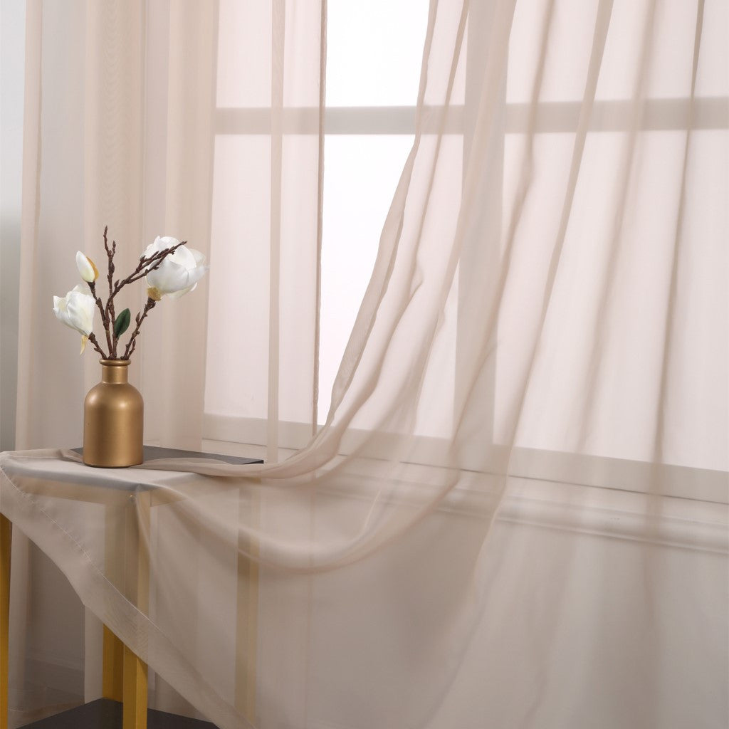 Rod Pocket Sheer Curtains, 2 Polyester Light-Filtering Window Panels in Multiple Colors and Sizes for Living Room Bedroom and Dining Room Decor