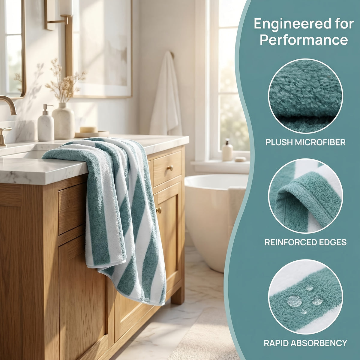 10pcs/3pcs/1pc Towel Set, No Hair Loss, Super Water Absorption, Ultra-Soft Microfiber Beach Towels for Adults, Super Soft Five-star Hotel Standard Two-color Striped Interval Bath Towel Combination(11.81x11.81inch, 13.78x29.53inch, 27.56x55.12inch)