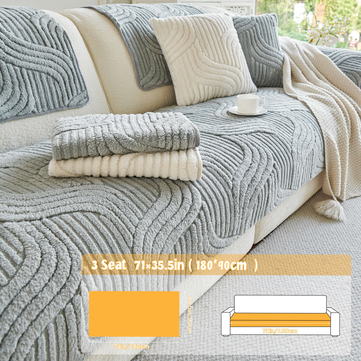1pc of Thick, Quilted Sofa Cushion That Is Stylish, Durable, Warm, And Non-Slip. This Plush Sofa Cover Is Breathable And Comfortable, Making It Perfect for Families with Pets. It Is Suitable for Use in The Bedroom, Office, Living Room
