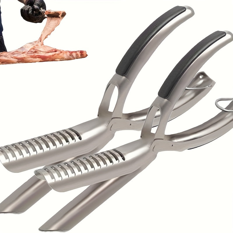 Stainless Steel BBQ Rib Peeler - Manual Rib Removal Tool, Easy Rib Preparation with Ergonomic Handle, Food Grade Durable Kitchen Gadget for Home Cooks And Professional Chefs, Piercing Design