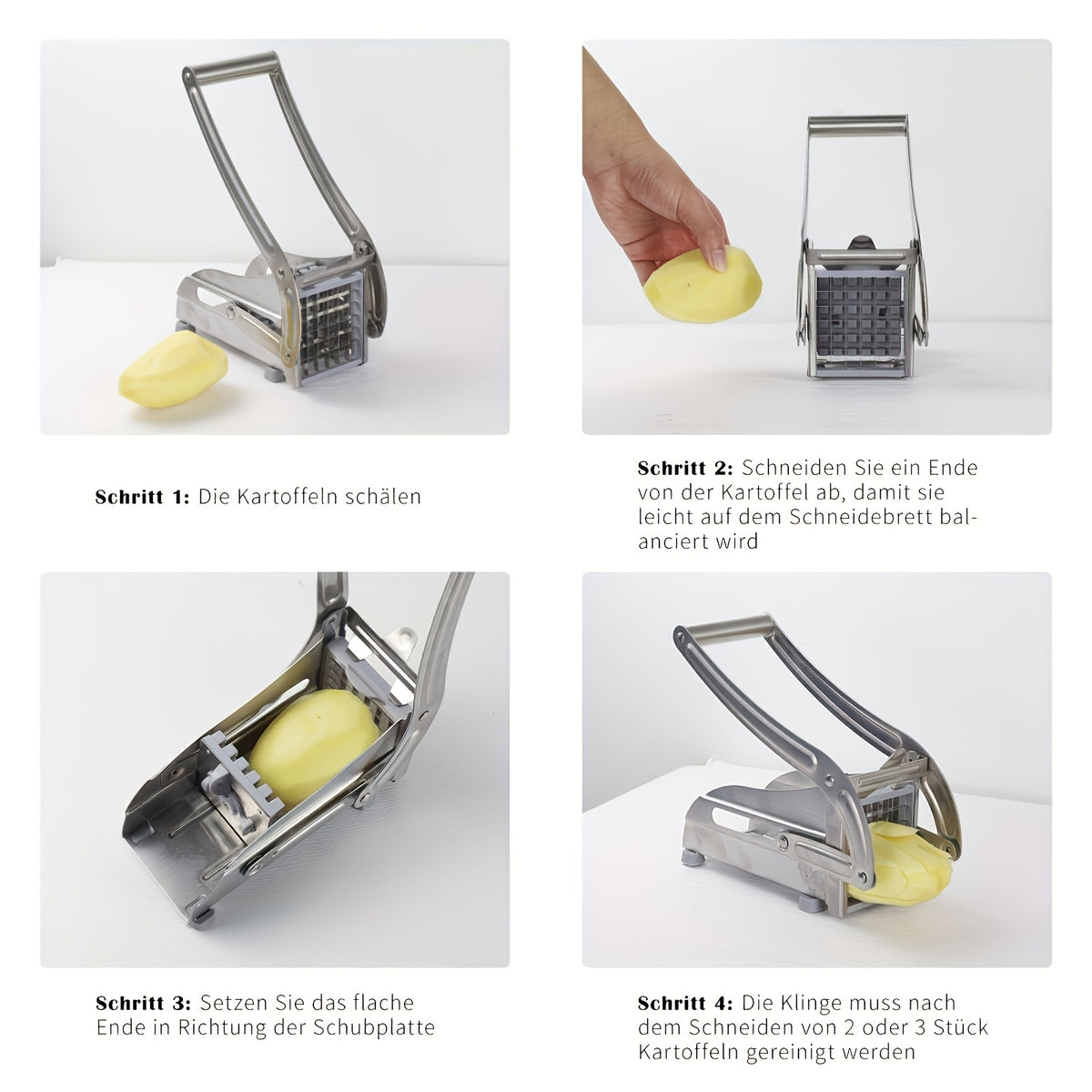 Vegetable Cutter, French Fry Cutter, Stainless Steel Fruit Cutter, French Fry Chopper, Potato Slicer, Vegetable Chopper, Onion Chopper, Food Chopper, Chopping Potato Carrot Cucumber, Kitchen Supplies, Kitchen Gadgets, Kitchen Additions