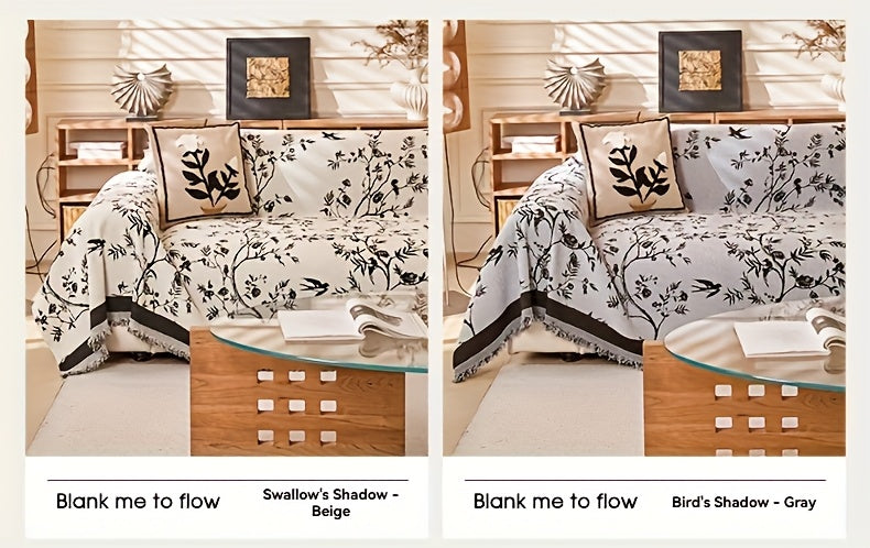 Chenille Thickened Sofa Throw for Flowers And Plants Pattern, Suitable for Living Room And Office Decor, Pet-safe, All-season Use, And Durable, Non-slip.