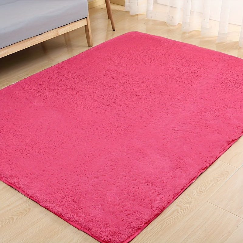 1pc Fluffy Area Rugs For Living Room, Shaggy Plush Rug For Bedroom, Soft Non Slip Floor Carpet For Bedside, Indoor DéCor