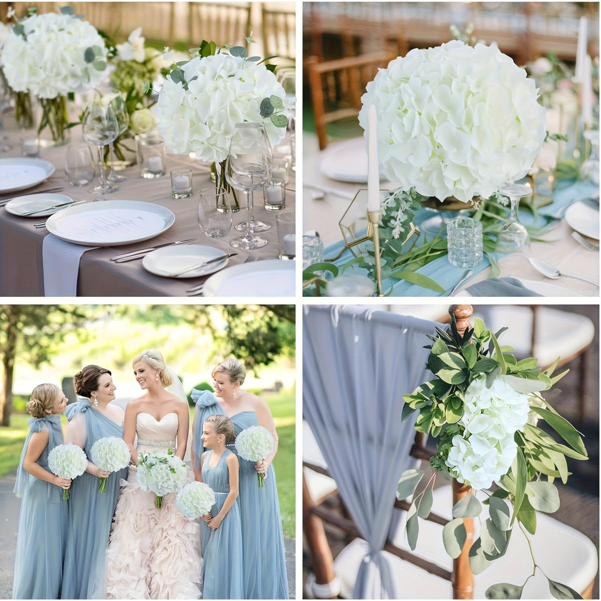 72pcs Hydrangea Artificial Flowers Hydrangea Flowers Artificial Flower Heads with Stems for Home Wedding Party Decorations