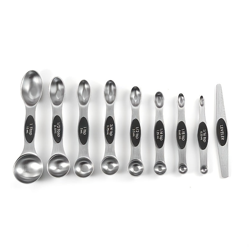 8pcs Measuring Cups/ 9pcs Measuring Spoons/ 17pcs Measuring Cups + Measuring Spoons Are Suitable For Both Dry And Liquid Ingredients - Very Suitable For Kitchen Tools, Kitchen Supplies, And Kitchen Accessories For Cooking And Baking.