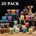 Mini Scented Candle Set, 20 Soy Wax Glass Jar Candles in 10 Fragrances with Cotton Wicks, Listed 2.6 x 1.9 Inch Size for Home Decor and Holiday Gifts