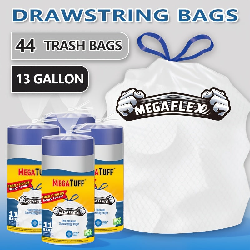 44/62/85/104/130/170/180/360 Bags 13 Gallon Boxed Expandable Heavy-Duty Plastic Multipurpose Disposable Garbage Bags-Super Strong, Leak-Resistant, Odor-Proof For Bedroom, Kitchen, Living Room, Outdoor, Toilet Use Trash Bag - Convenient Sanitary