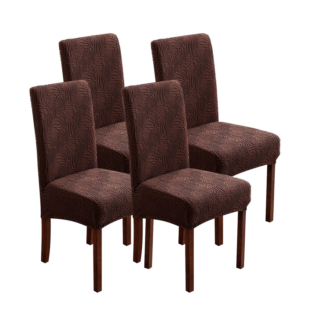 4/6pcs Chair Covers for Dining Room, Stretch Jacquard Dining Chair Slipcovers Removable Washable Chair Protector for Kitchen, Hotel, Restaurant
