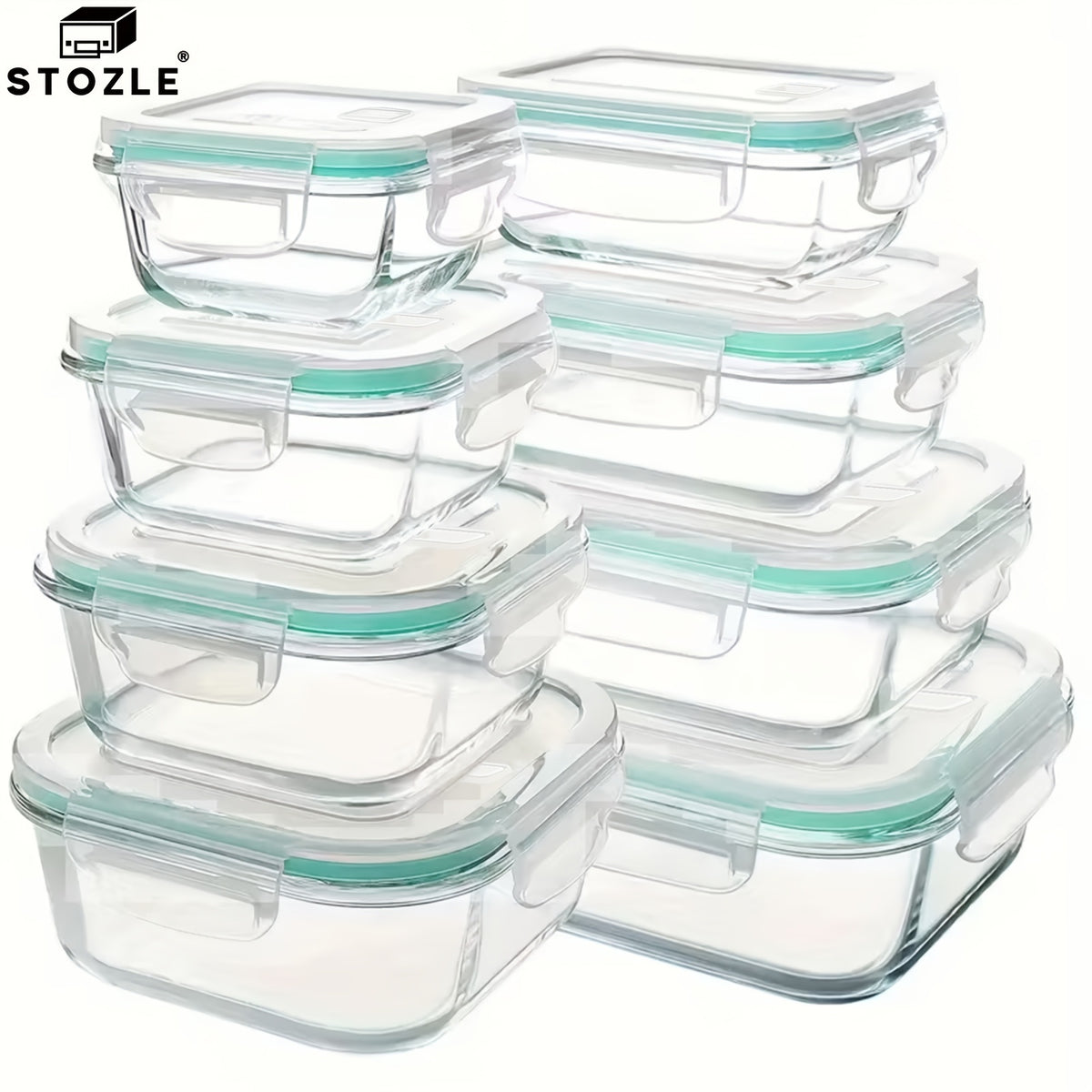 16pcs Sealed Glass Food Storage Containers, Lunch Box, Microwave, Oven - Great For Salads, Fruits, Vegetables And Sandwiches, Lunch Box | Sealed Storage | Durable Glass, Food Storage Containers (8 Lids + 8 Containers)