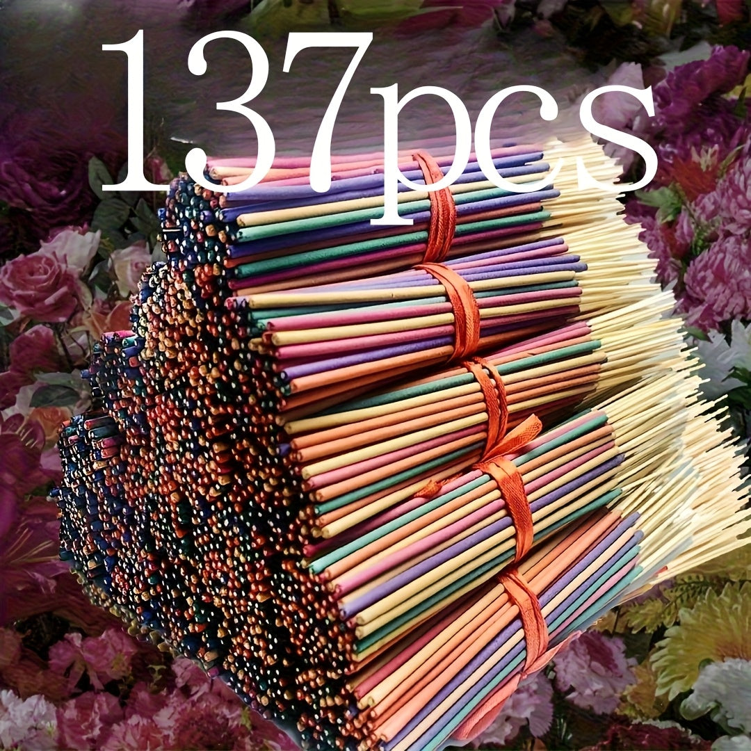 98/99/137/170pcs Wholesale Incense Sticks - Lasts Up to 8.66inch, with Essential Oils, Natural Fragrance for Home, Yoga, Camping, Vacation - Green, Orange, Pink, Purple, Yellow, Etc. - Perfect As Gifts And Decorations, Festive Scent, Home