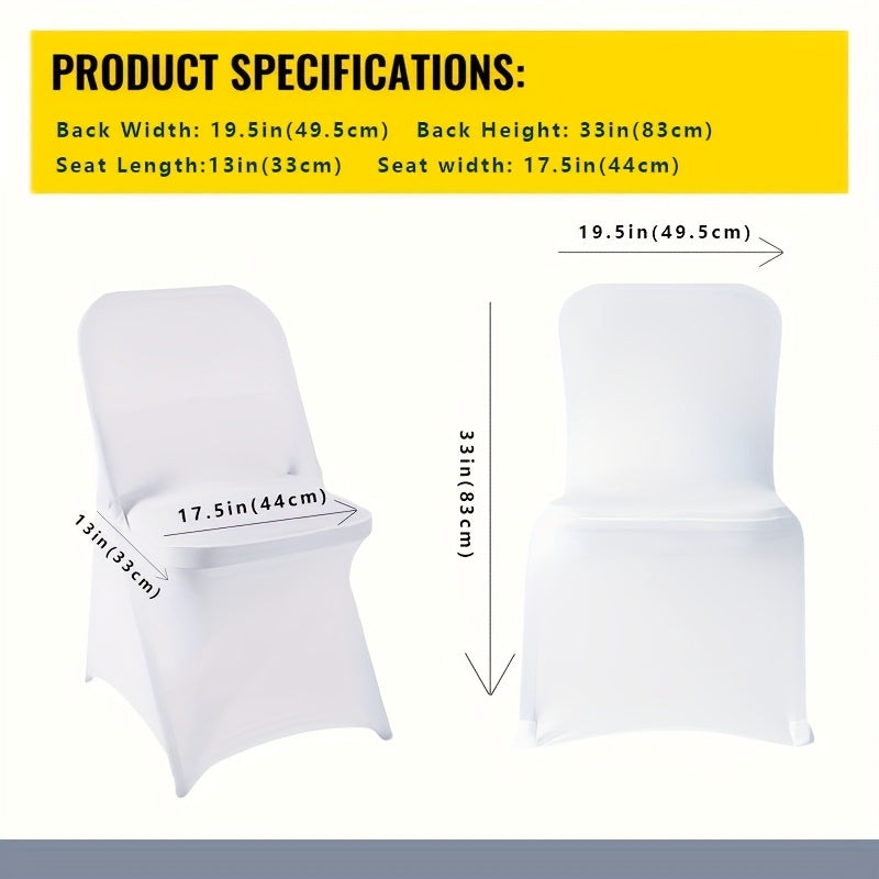 10/30/50/100pcs High-Quality Spandex Folding Chair Covers - Wedding Decorations Essential - Wedding Stuff, Perfect For Party Supplies, Birthday, Camping & Halloween Decor