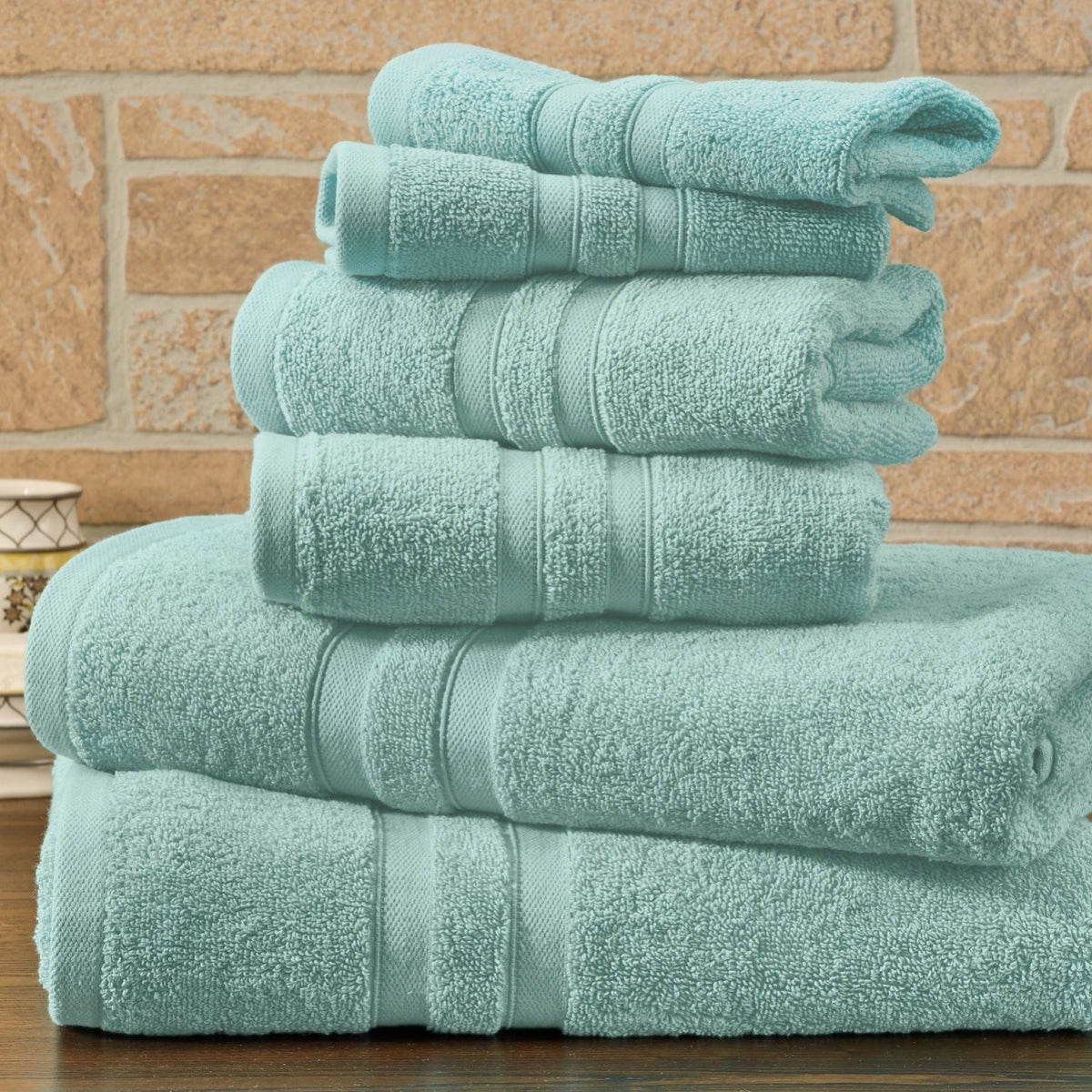 6 Piece Egyptian Cotton Towel Set . The set is made of 100 Egyptian cotton known for its softness, absorbency, and durability. These towels make an ideal complement to any bathroom whether you use it to pamper yourself or reserve it for special guests. Th
