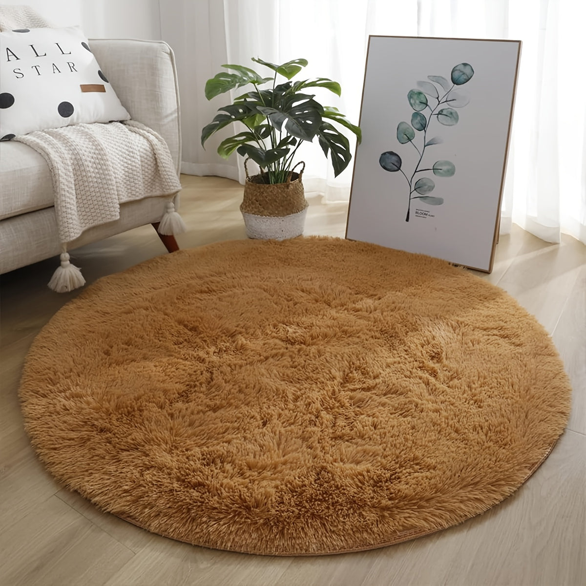 1pc Of Ultra Soft And Thick Fluffy Living Room Carpet, Non Slip, Soft, Comfortable, Fashionable, High-end, Available In Various Sizes And Colors. The Carpet Can Be Used for Bedroom, Dining Room, Living Room, And Office Decoration, Home Decoration
