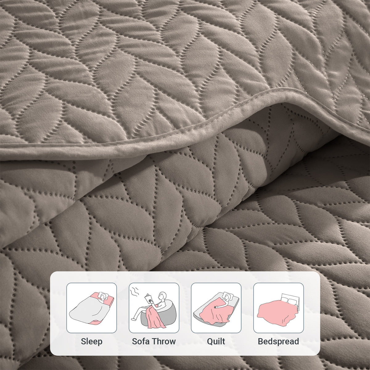 Lightweight Quilted Bedspread – Soft and Breathable Quilt Set, All Season Microfiber Bedding, Modern Style Soft Bedding Set, Twin, Full / Queen, King Sizes, Machine Washable Halloween Christmas