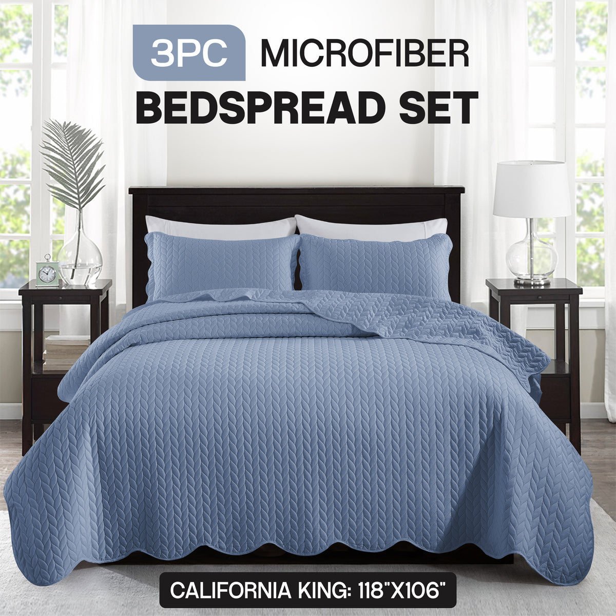 3pcs Bedspread Set Bedspreads with free Pillow Shams - Leaf Pattern Soft & Breathable Bedspread Lightweight Microfiber Bedspread - Modern Style Floral Pattern Coverlet For All Seasons - Christmas Gifts For Family And Friends (1 Bedspread, 1 Or 2 Pillow Sh