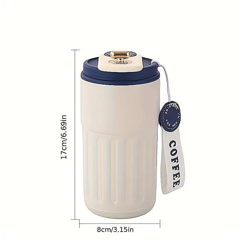 1pc 15.55oz Vintage Coffee Cup | Portable Insulated Travel Mug for Men and Women, 316 Stainless Steel Leakproof Lid, Keeps Drinks Hot or Cold for Hours, Ideal for Office and Outdoor Use