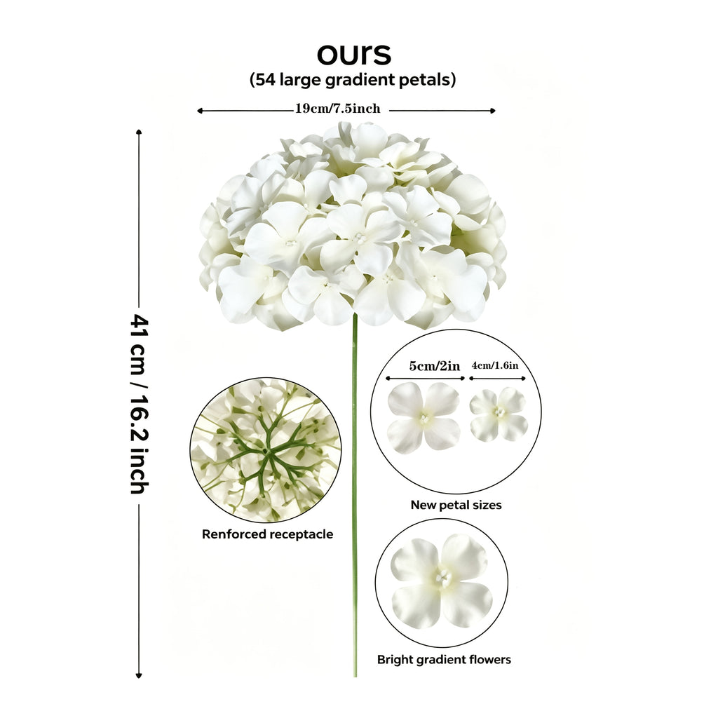 20/40 Blue White Hydrangea Artificial Flowers, 16.2 Inches Outdoor Silky Hydrangea Artificial Flowers, Suitable for Outdoor Weddings, Garden Decorations, Exhibition Decorations, Home Parties, And Christmas Decorations.