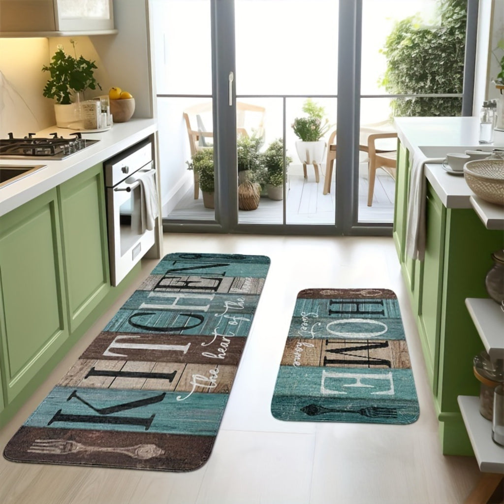 3pcs Farmhouse Style Kitchen Floor Mat Set, Rectangular, Soft, Suitable for Kitchen, Bathroom, Bedroom And Living Room, Home Decoration, Kitchen Rugs, Gifts for Friends And Family, Kitchen Accessories, Halloween Decorations