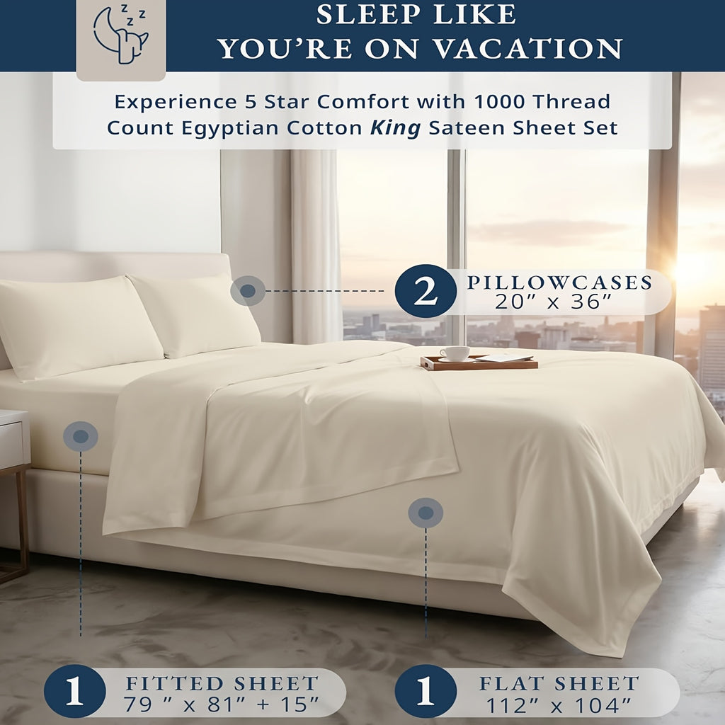 Bamboo Cooling Fitted & Flat Sheet Bedding Suitable for Hot Sleepers, Wrinkle-Resistant & Moisture-Wicking Bamboo Fiber, Deep Pocket Hotel Grade Bed Sheets with Double-Stitched Edges, Machine Washable for - for