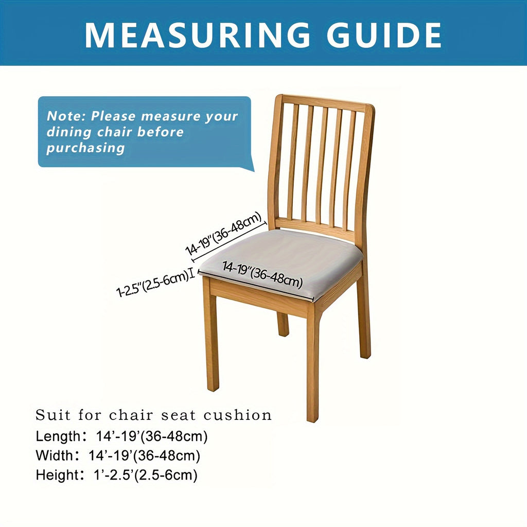 4/6pcs 100% Waterproof PU Fabric Dining Chair Slipcovers, Removable Upholstered Chair Cushion Cover for Dining Room, Hotel, Kitchen, And Home Decor, Fits A Variety Of Seat Styles, Halloween Home Decorations, Black Seat Cushion