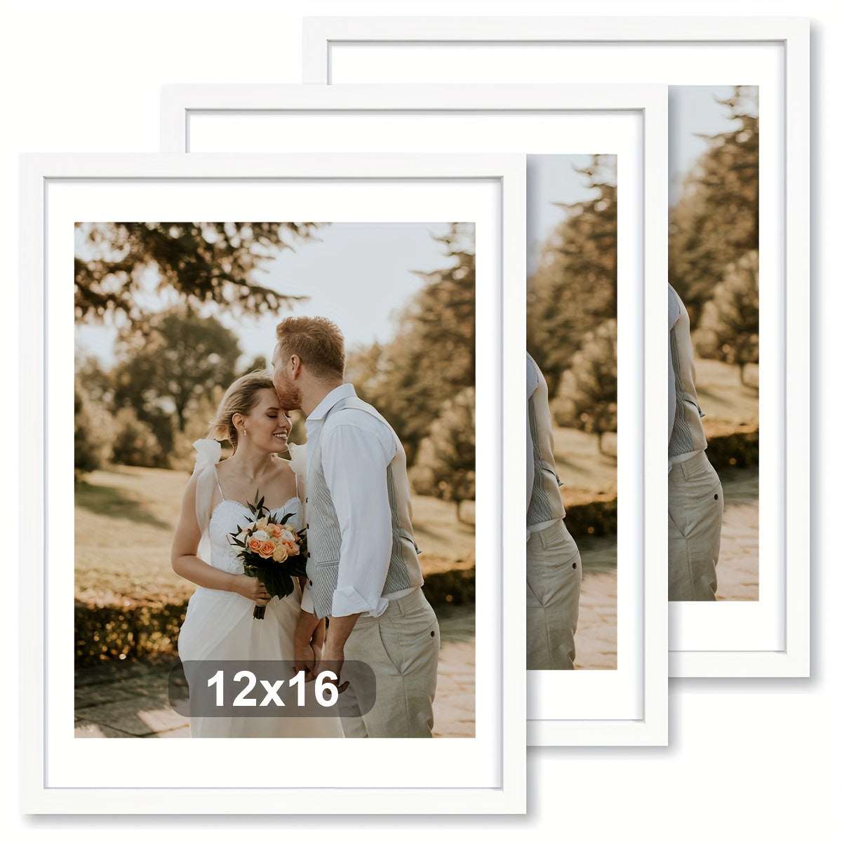 3pcs 12X16/11X14/8X10 Photo Frame, Black Classic Photo Frames, Old Wood And Black Photo Frames, Home Wall Decoration Photo Frames, Large-Sized Artistic Poster Frames, Desktop Display Photo Frames, Exquisite Gifts