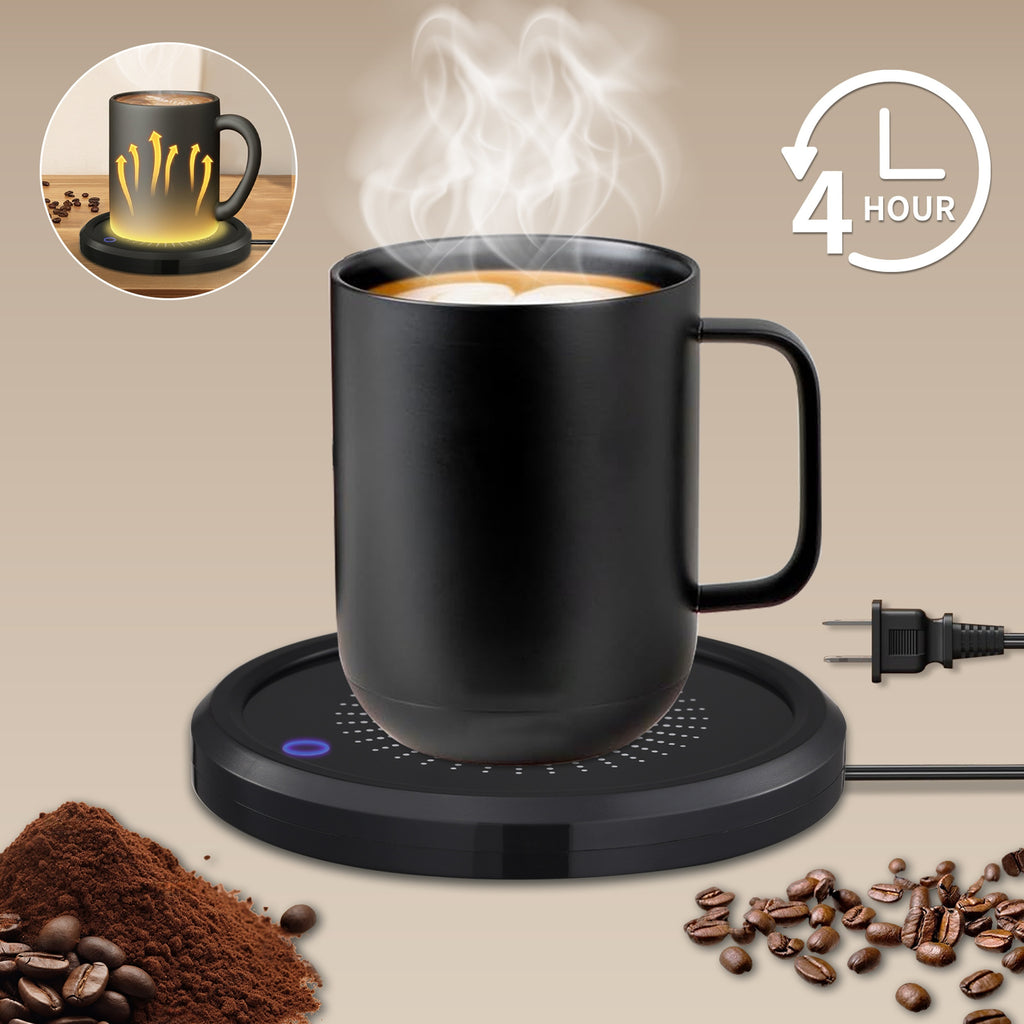 LALAYUAN Electric Mug Warmer, Fast Heating Coffee Cup Warmer with Temperature Control, 110V US Plug, Plug Powered Beverage Heater, with Desk, for Coffee Lovers, Coffee, Milk, Tea, Candle Wax Gift