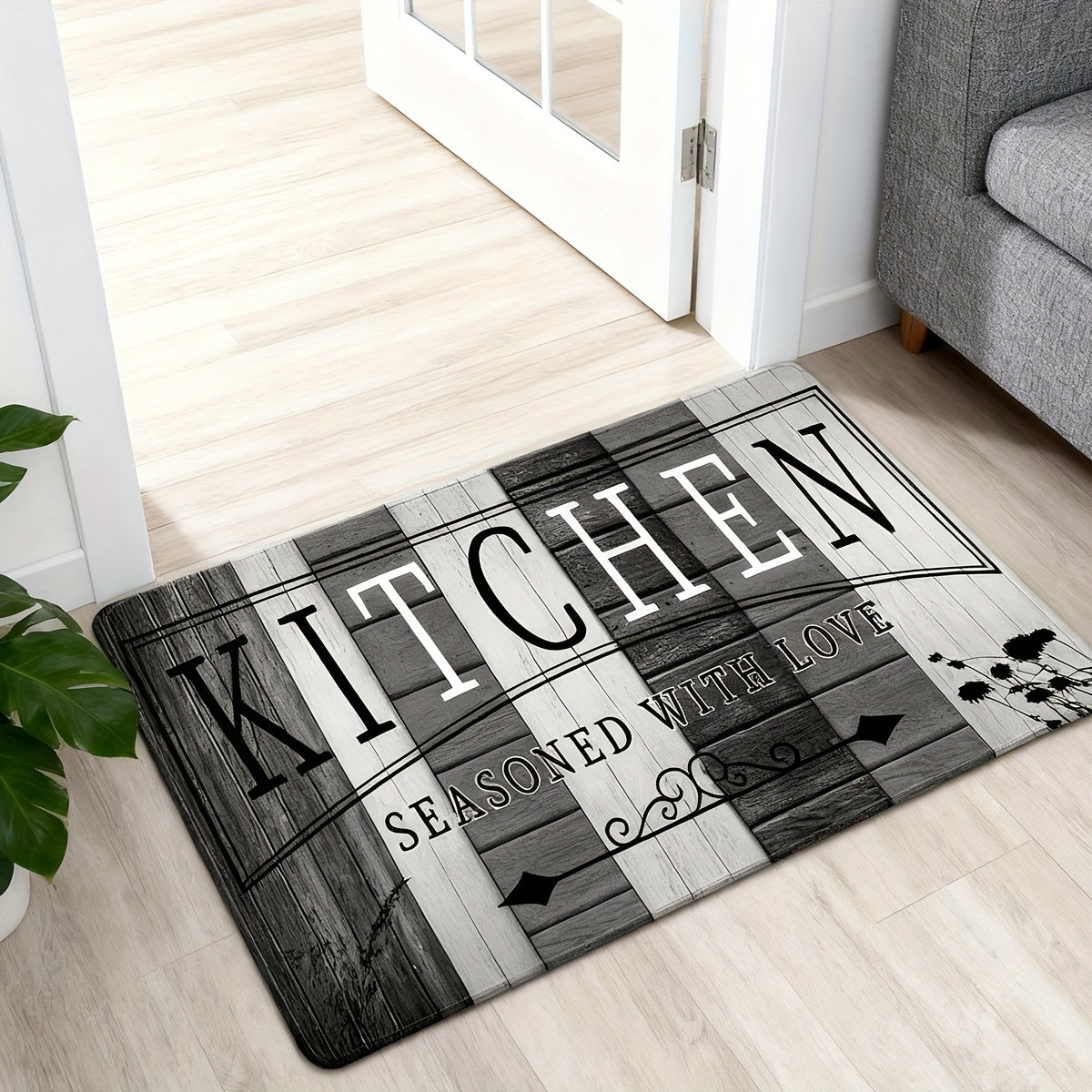 Premium Print Absorbent Kitchen Mat, Non-slip and Durable Floor Mats, Entrance and Exit Door Mat for Kitchen Laundry Room Bathroom Hallway Entrance Area Rugs, Living Room Bedroom Mat, Room Decoration,