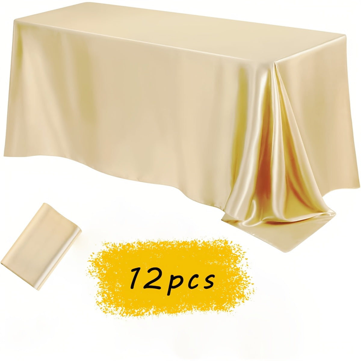12pcs Satin Tablecloth, 57, Halloween, Christmas