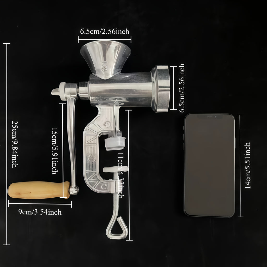 2026 Upgraded Manual Meat Grinder with Table Clamp- Heavy-Duty Stainless Steel Hand-Cranked Food Processor, No Electricity Required, for Grinding Meat, Vegetables, and Spices