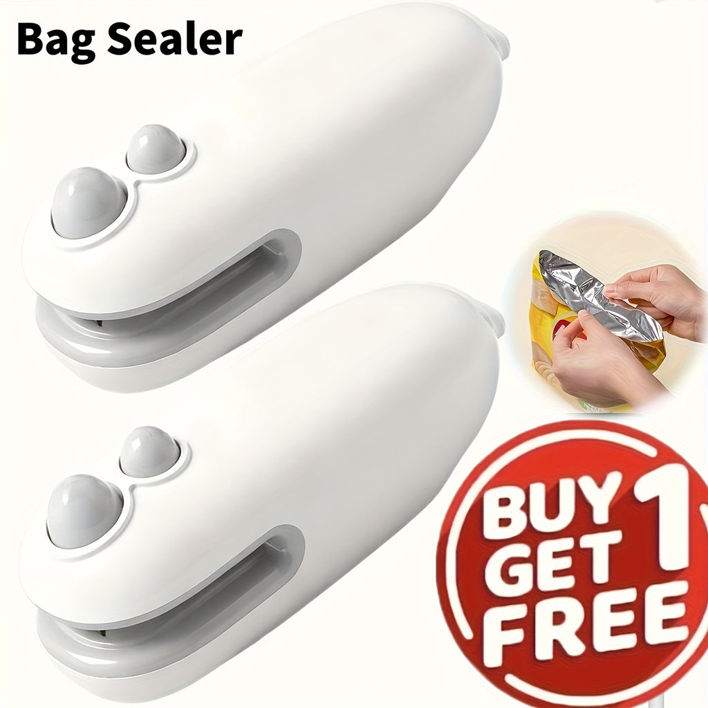 Buy 1 Get 1 Free, Total Of 2pcs Mini Bag Sealer, USB-C Rechargeable Bag Sealer, 2 In 1 Bag Sealer Heat Seal With Cutter And Magnet, Mini Bag Resealer Machine For Plastic Bags Snack Bags, Snacks Bag Sealer, Heat Sealer