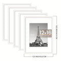Matted Picture Frames 12x16, Set of 5 for 8.5x11 Photos with Mat or Full Size Prints Without, Horizontal and Vertical Gallery Wall Displays for Home and Office